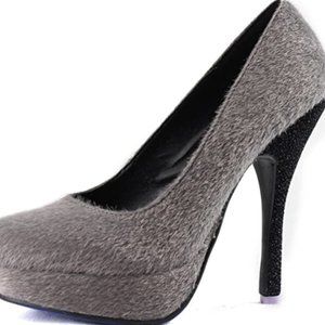 Man made pony * platform Stiletto High Heels fashi